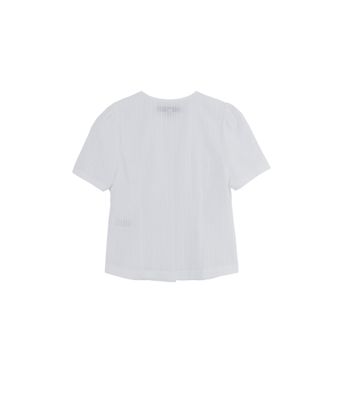 W Puff Blouse, White