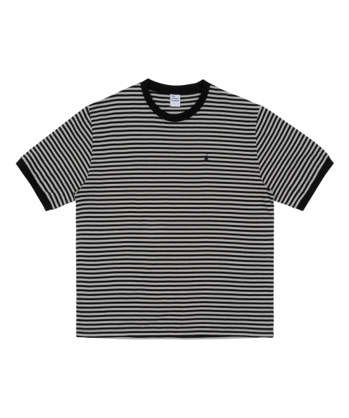 TCM mini logo stripe ringer T (black)