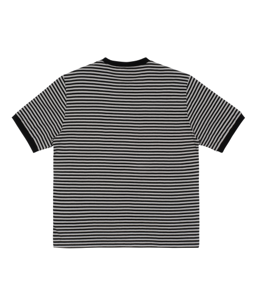 TCM mini logo stripe ringer T (black)