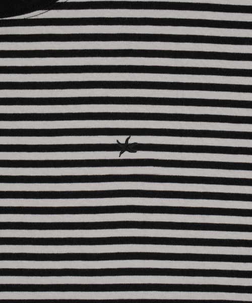TCM mini logo stripe ringer T (black)