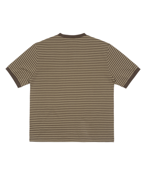 TCM mini logo stripe ringer T (brown)
