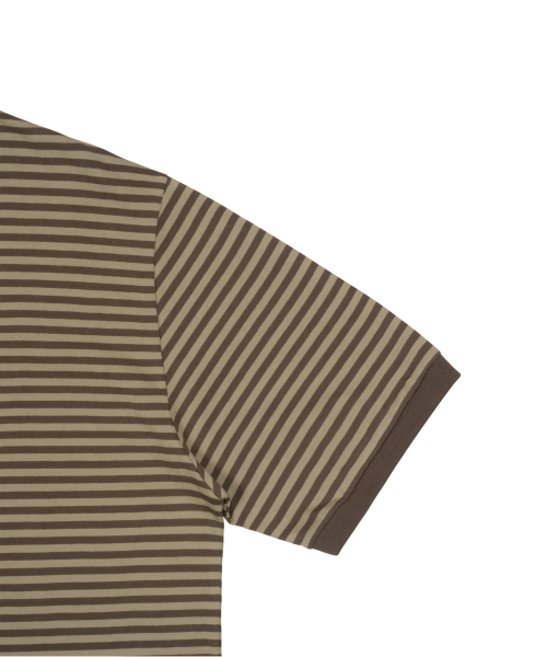 TCM mini logo stripe ringer T (brown)
