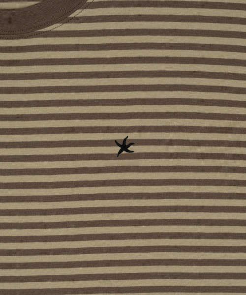 TCM mini logo stripe ringer T (brown)