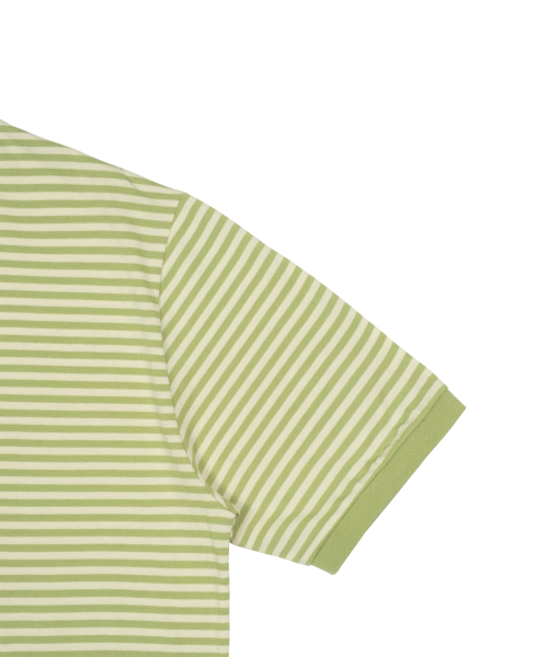 TCM mini logo stripe ringer T (lime)