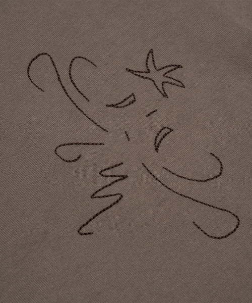 (w) TCM stitch side henly neck T (brown)