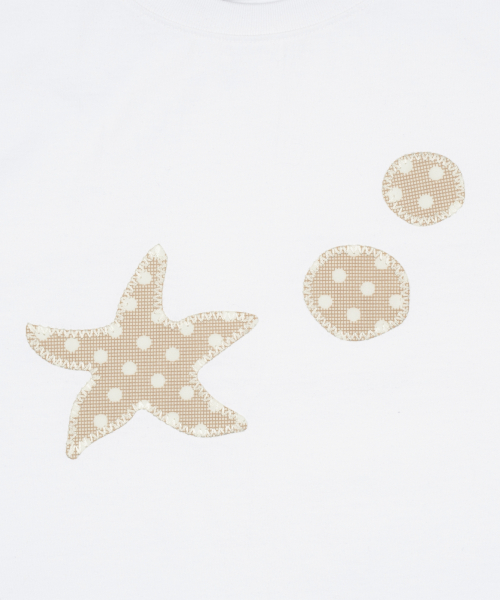 (w) TCM starfish dot patch T (white)
