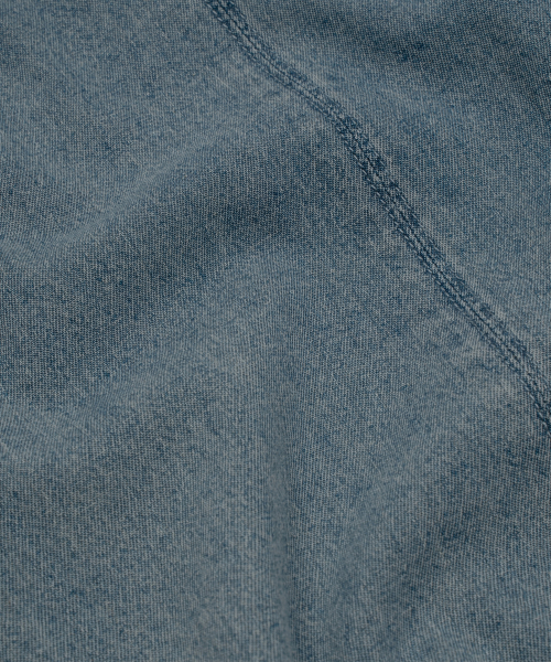 TCM mini logo denim half shirts (blue)