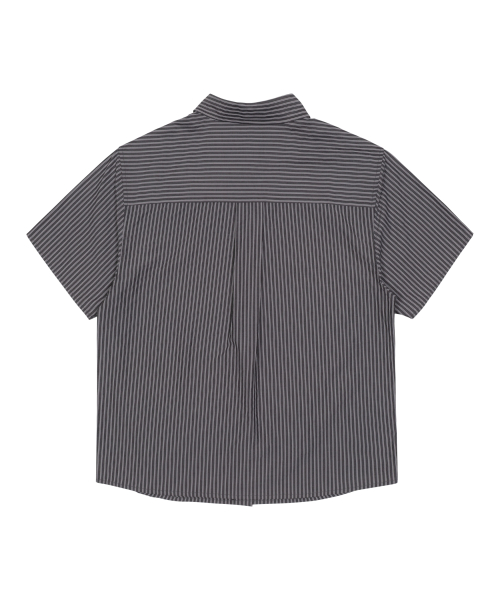 TCM mini logo stripe half shirts (black)