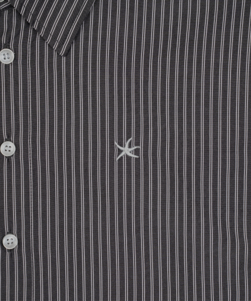 TCM mini logo stripe half shirts (black)