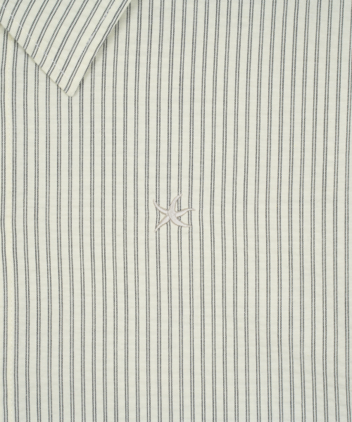 TCM mini logo stripe half shirts (beige)