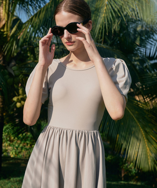 Pintuck Sleeve SwimSuit[LMBCSW213]-2color