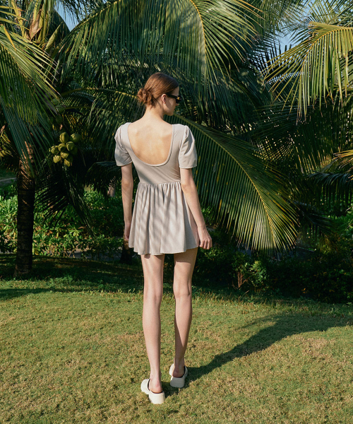 Pintuck Sleeve SwimSuit[LMBCSW213]-2color