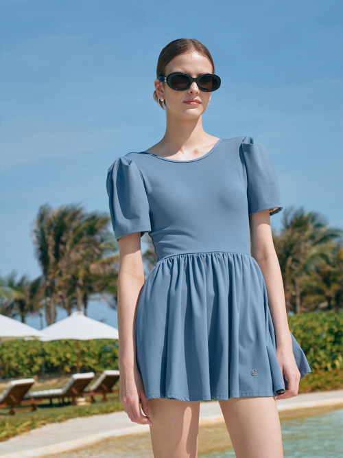 Pintuck Sleeve SwimSuit[LMBCSW213]-2color