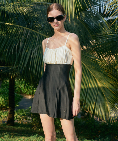 Hourglass Slim Sleeveless SwimSuit[LMBCSW222]-White