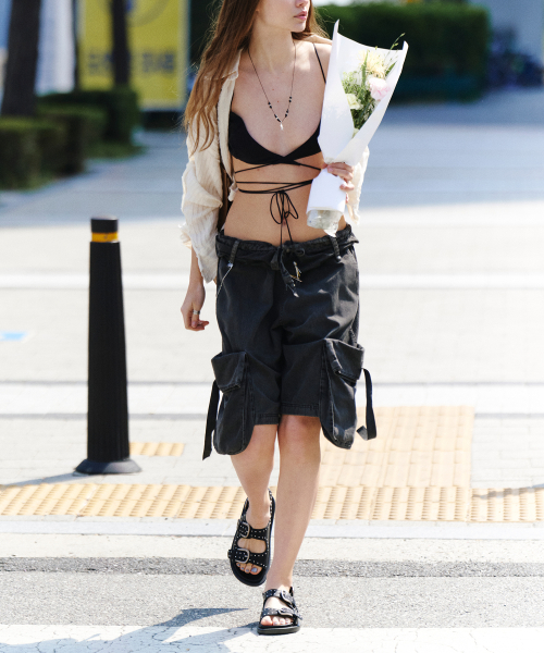 TRINITY BUCKLE SANDALS BLACK