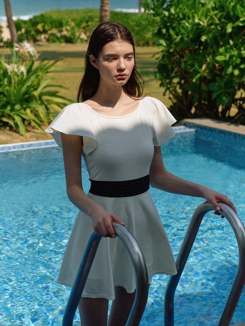 Flare Sleeves Swimsuit[LMBCSW228]-2color