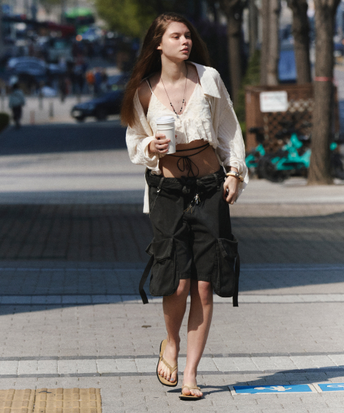 EYELET FLIP-FLOP BEIGE