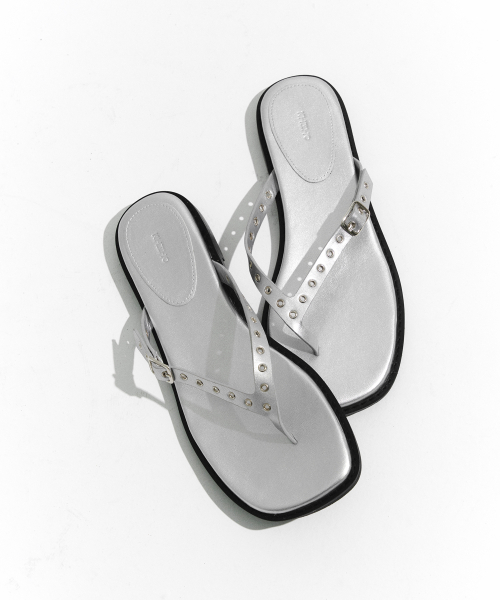 EYELETFLIP-FLOP SILVER