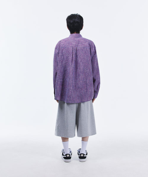 사이드 빅 로고 버뮤다 스웨트 쇼츠[그레이]