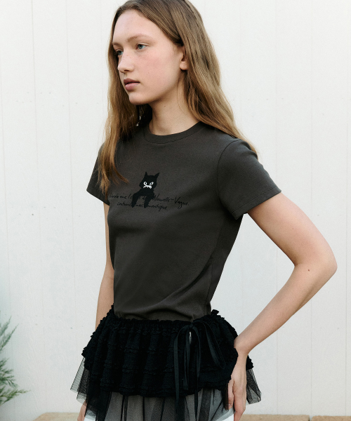 ROLA CAT FRIENDS T-SHIRT CHARCOAL