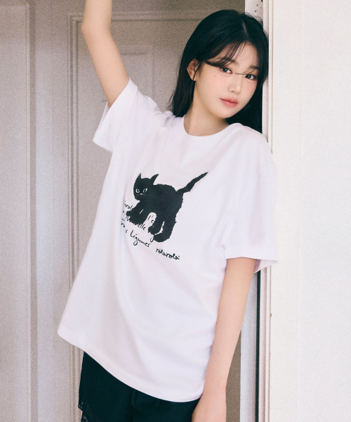 ROLA CAT FRIENDS LOOSE FIT T-SHIRT WHITE
