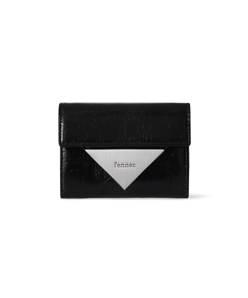 CRINKLE TRIANGLE DOCO WALLET - BLACK