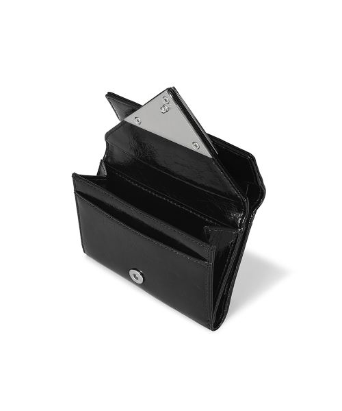 CRINKLE TRIANGLE DOCO WALLET - BLACK