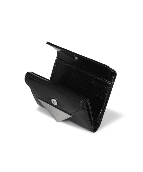 CRINKLE TRIANGLE DOCO WALLET - BLACK