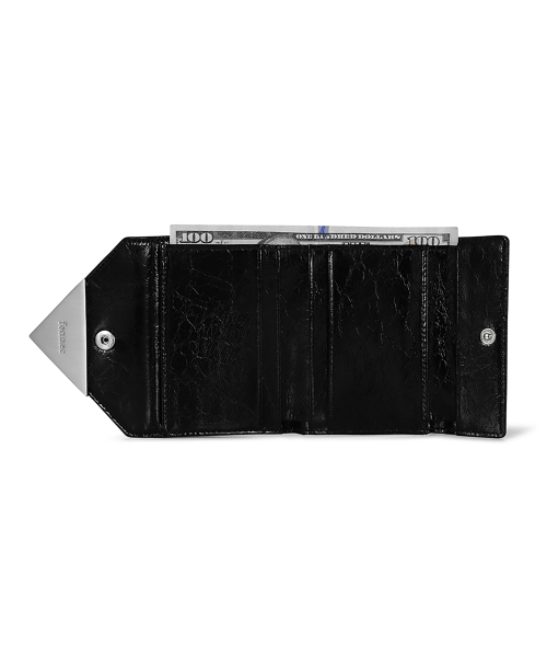 CRINKLE TRIANGLE DOCO WALLET - BLACK