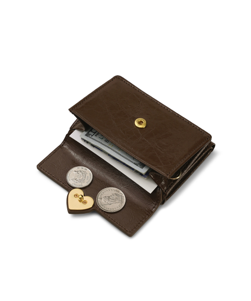 HEARTY TRIPLE WALLET - MOCHA BROWN