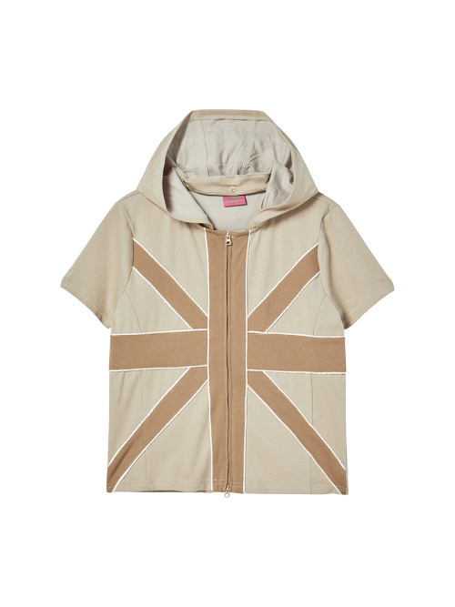 CROSS PATCH HOODIE BEIGE