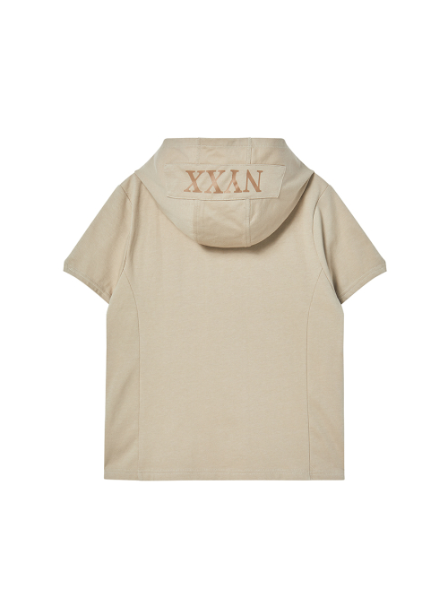 CROSS PATCH HOODIE BEIGE