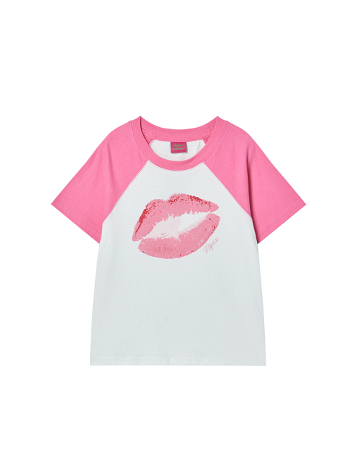LIPS RINGER TEE PINK