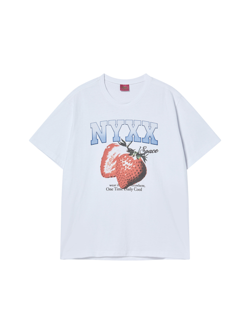 STRAWBERRY SPACE TEE WHITE