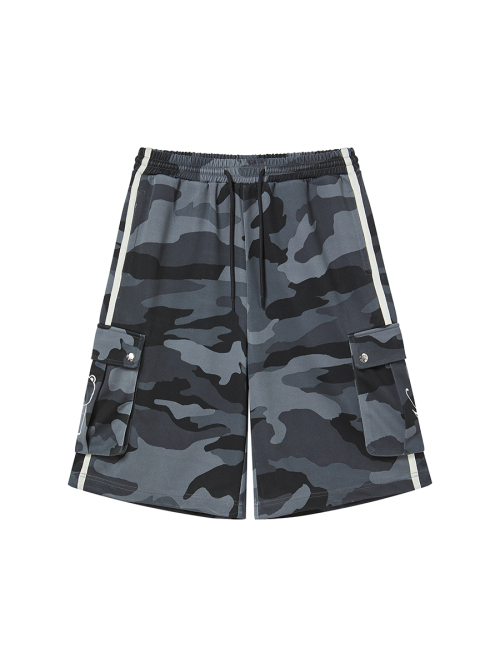 TOUGH BEAR CAMO HALF PANTS BLACK