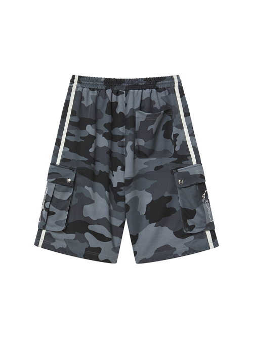 TOUGH BEAR CAMO HALF PANTS BLACK