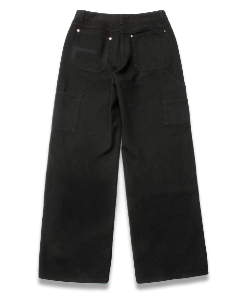 [UNISEX] Multi Pocket Carpenter Pants BLACK