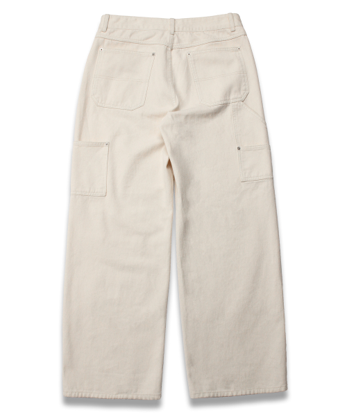 [UNISEX] Multi Pocket Carpenter Pants CREAM