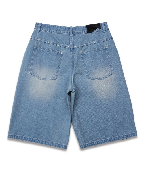 [UNISEX] Rivet Denim Bermuda Pants LIGHT INDIGO