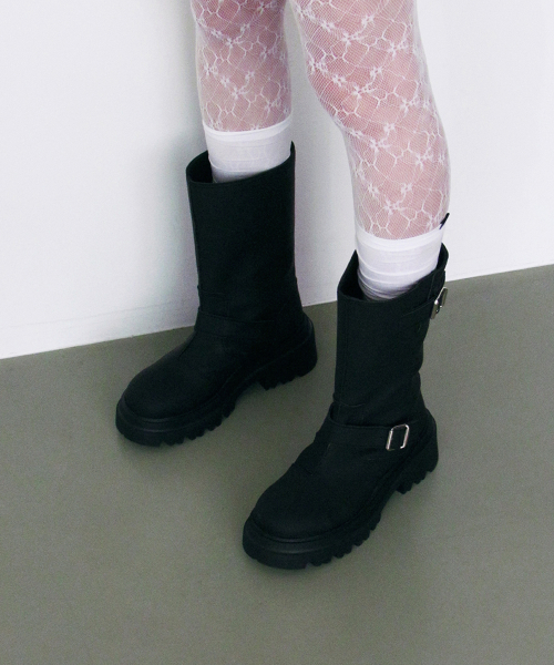 CITY BUCKLE RAIN BOOTS BLACK