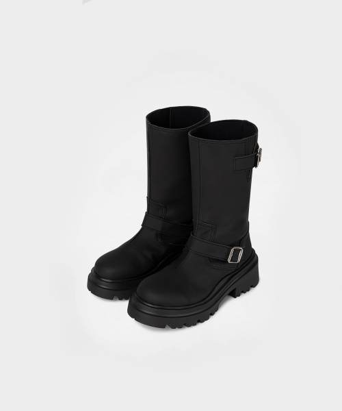 CITY BUCKLE RAIN BOOTS BLACK