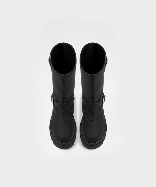 CITY BUCKLE RAIN BOOTS BLACK