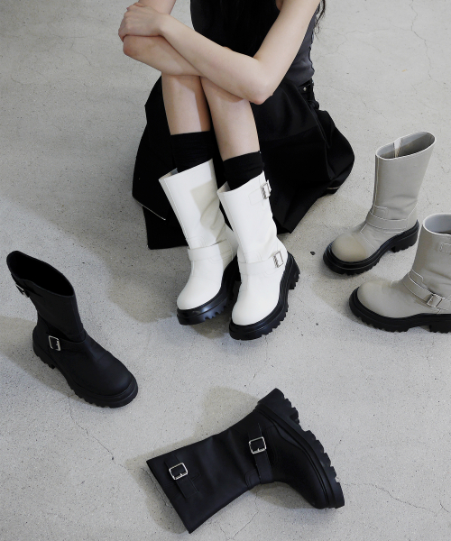 CITY BUCKLE RAIN BOOTS BLACK