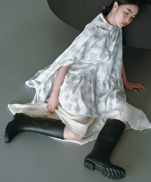 [X MINJUKIM] FLORAL PATCH RAIN BOOTS LONG - 4 colors