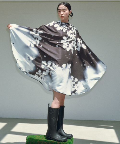 [X MINJUKIM] FLORAL PATCH RAIN BOOTS LONG - 4 colors