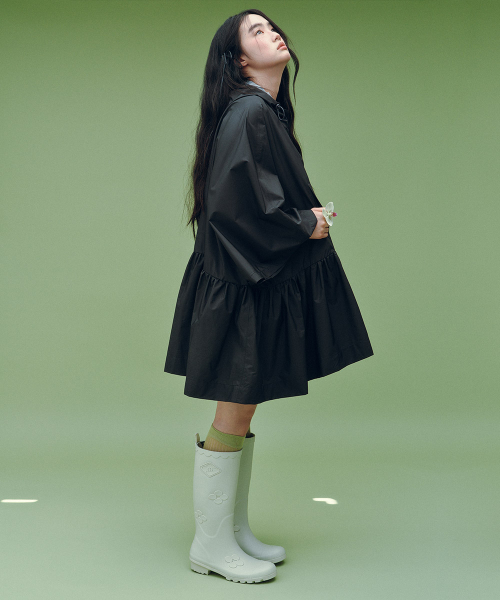 [X MINJUKIM] FLORAL PATCH RAIN BOOTS LONG - 4 colors