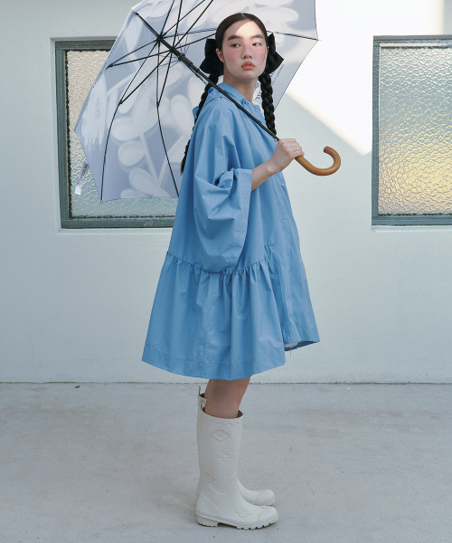 [X MINJUKIM] FLORAL PATCH RAIN BOOTS LONG - 4 colors