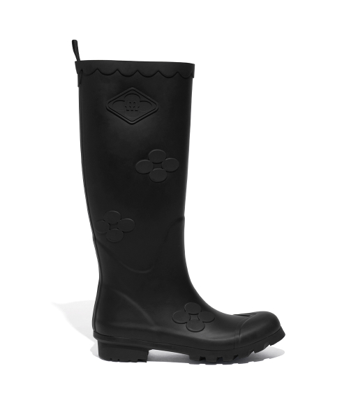 [X MINJUKIM] FLORAL PATCH RAIN BOOTS LONG - 4 colors