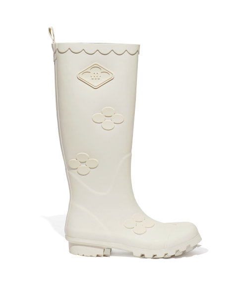 [X MINJUKIM] FLORAL PATCH RAIN BOOTS LONG - 4 colors