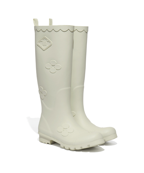 [X MINJUKIM] FLORAL PATCH RAIN BOOTS LONG - 4 colors